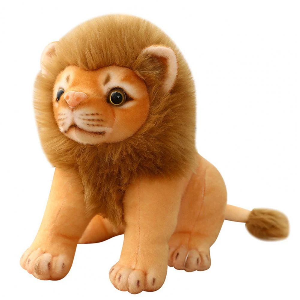 Real Life Lion Stuffed Toy, Brinquedo de pelúcia, Xmas Gift, Simulação Boneca Animal, Modelo bonito, Almofada, Crianças Gfit, 23 cm, 28cm