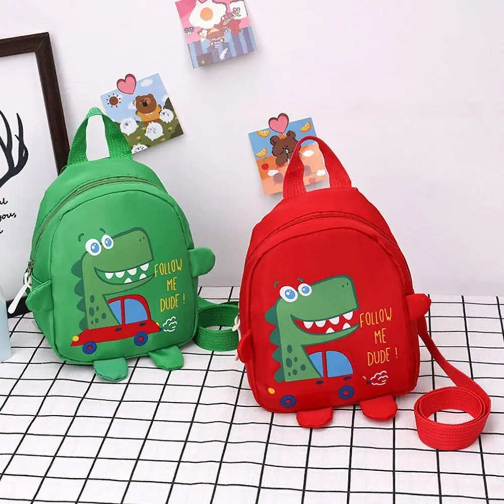 2024 Children\'s Cute Cartoon Dinosaur Backpack, Dragon Crossbody Bag, Fashionable Girls\' Canvas Bag, Kindergarten Backpack