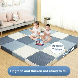 Alfombra de espuma EVA para bebé, estera de rompecabezas de 30x30x2,5 cm, azulejos de ejercicio entrelazados en blanco y negro, alfombra de suelo y almohadilla para niños, alfombrilla para bebé