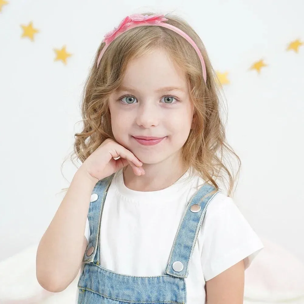 2/4/6 قطعة/الوحدة طوق شعر لؤلؤي على شكل فراشة للفتيات، إكسسوارات شعر جميلة بعقدة مزدوجة على شكل فيونكة