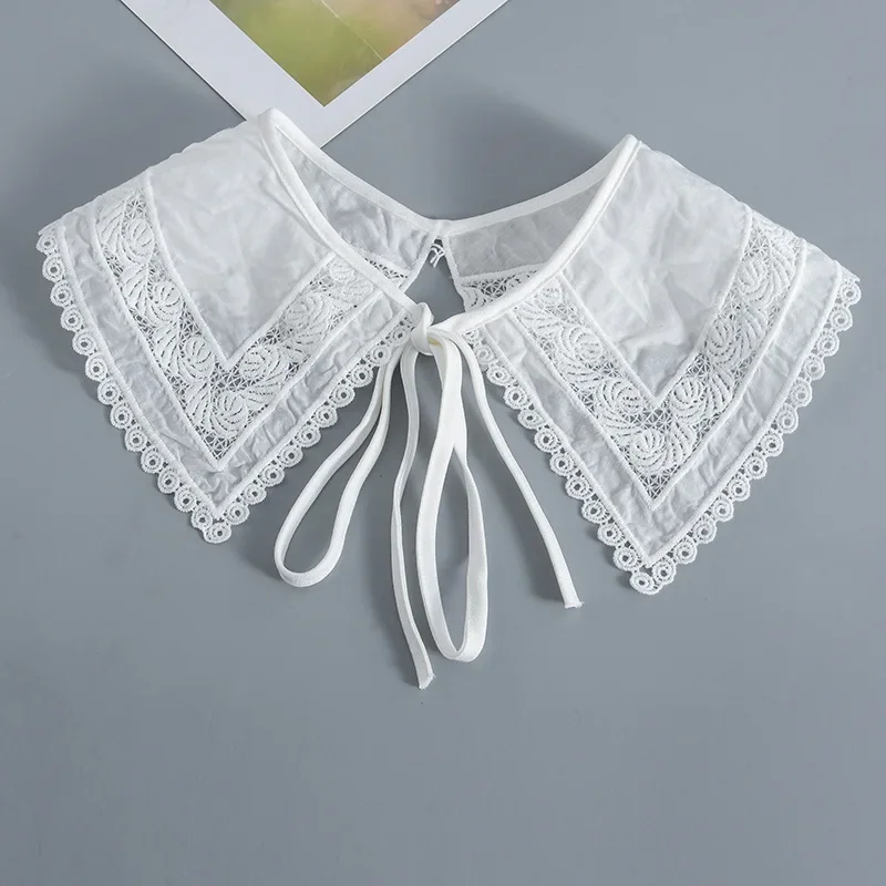Vintage White Fake Collars Shawl Ladies False Collar Female Summer Detachable Collar Shoulder Wrap Shawl Clothing Accessory