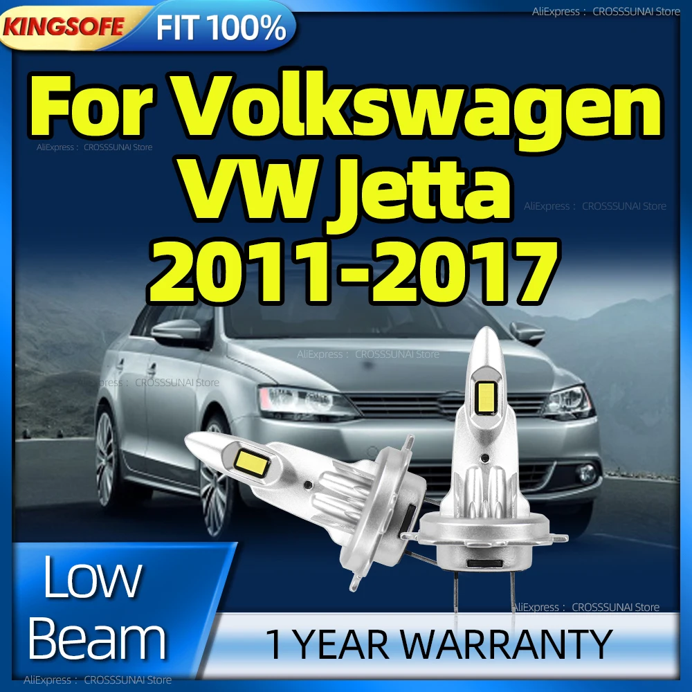

180W H7 LED автомобильная фара, беспроводная автолампа CSP высокой яркости для Volkswagen VW Jetta 2011-2017