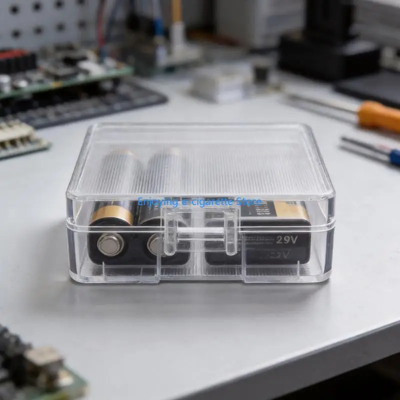 Ersatz-9-V-Batteriefach, transparenter Kunststoff-Organizer mit 2 Steckplätzen für die Aufbewahrung zu Hause, Werkzeugkästen und – Detail 9