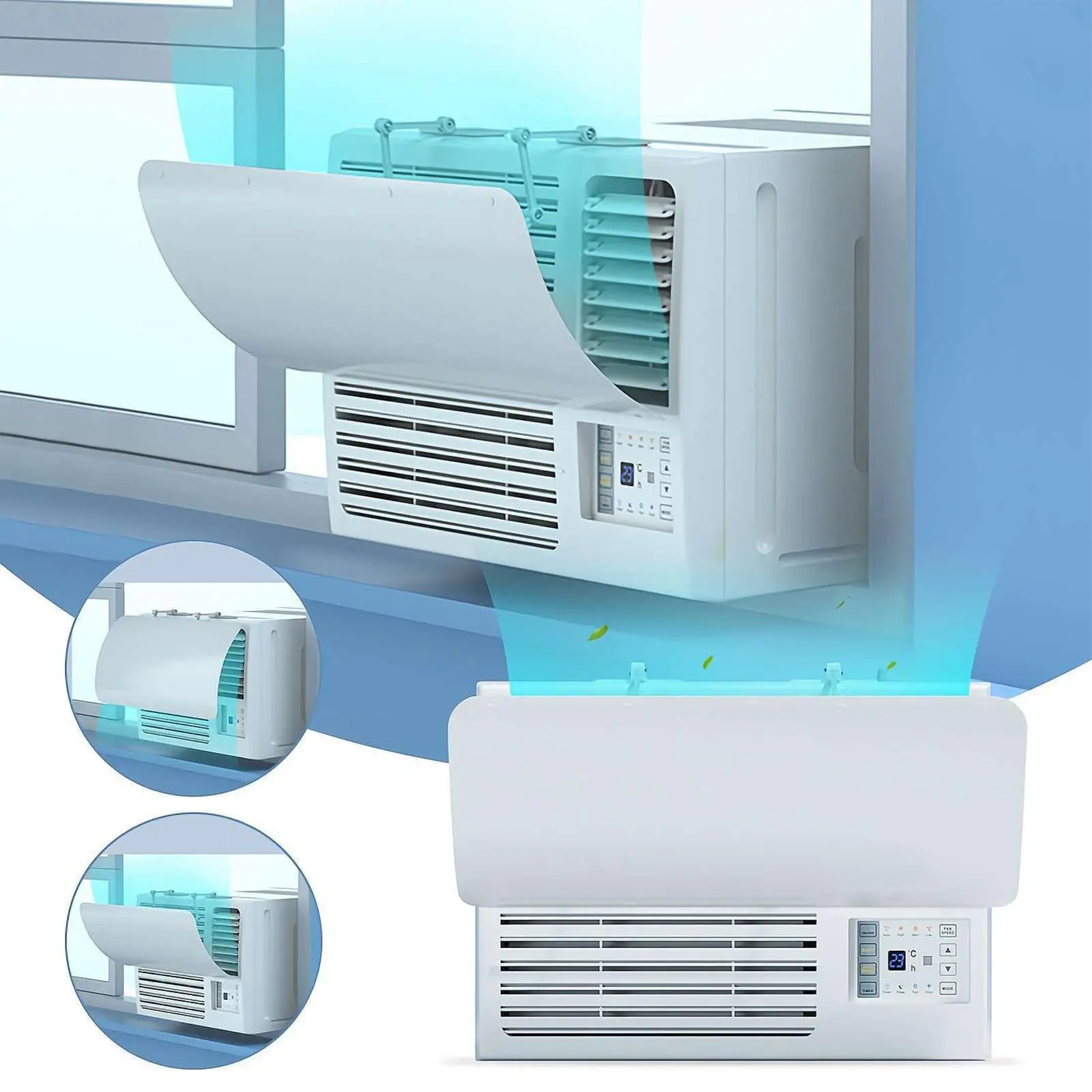Air Deflector for Wall AC Anti Direct Blowing AC Windshield Window Baffle Airflow Control Screen Wind Guide for Elderly Office