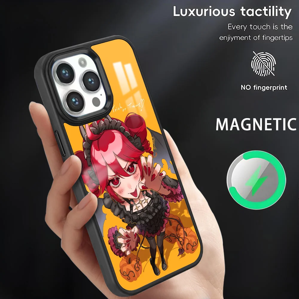 

Hot V K-Kasane Teto Phone Case For iPhone 16 15 14 13 12 11 Pro Max Plus Mini Magsafe Magnetic Wireless Charging PC Cover