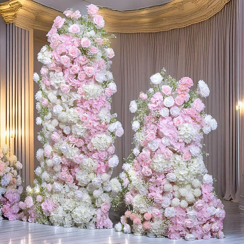 

2M Artificial Rose Pink Cake Tower Set Floral Display Window Exhibition Hall Decoration Arch Horn Decoration Flower Arrangement