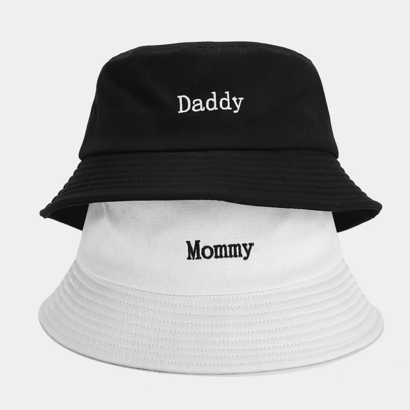 Unisex Daddy Letter Embroidered Bucket Hat Casual Sun Cap For Summer Outdoor