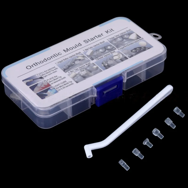 

Стартовый набор для изготовления зубных ортодонтических форм: мини-формы для инжекционного литья для лингвальных кнопок и брекетов, аксессуары для зуботехнических лабораторий