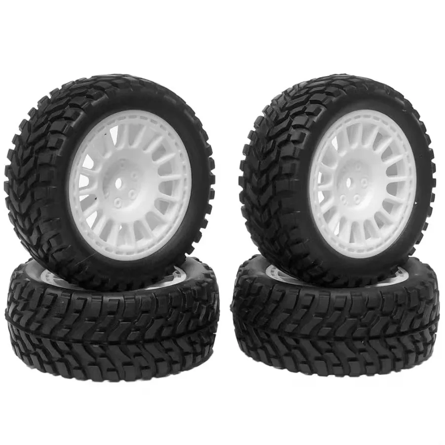 4Pcs 75*31mm hexagonal combination with 12mm rubber tires is suitable for RC model 1/16 racing cars.