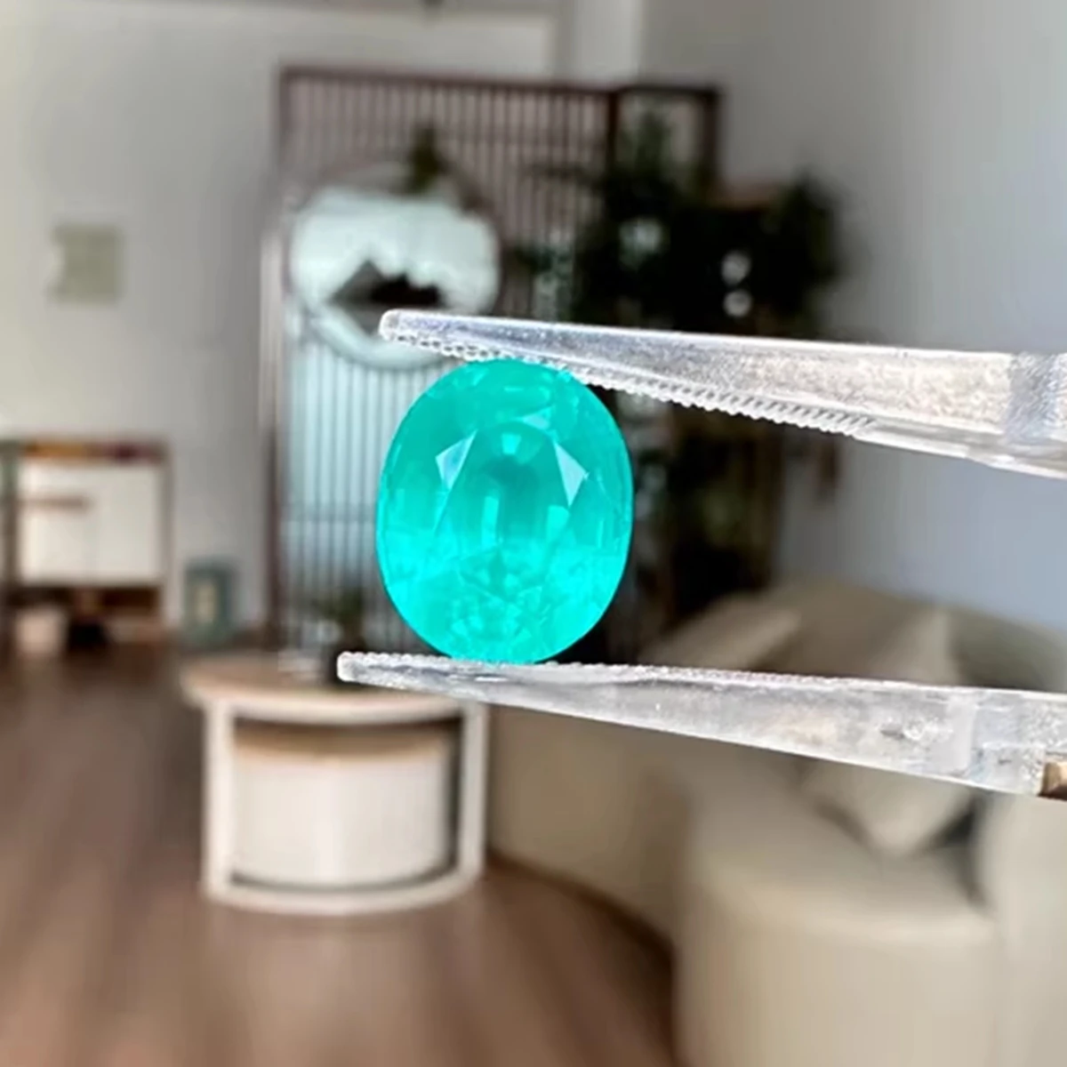 

1PC Lab Grown Paraiba Yttrium Aluminum Garnet Stone