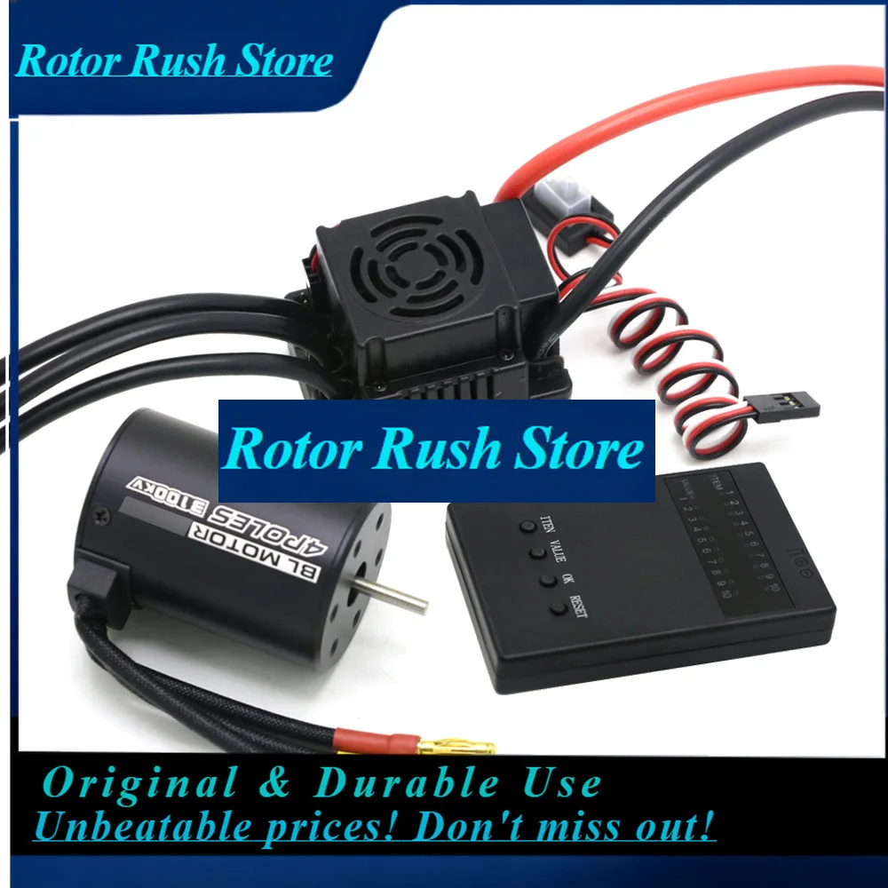 RoRuSWaterproof 3670 2150KV 2650KV 1600W Brushless Motor 120A 2-4S ESC 5.8V/3A BEC LED Program Card For 1:8 RC Car Buggy Accesso