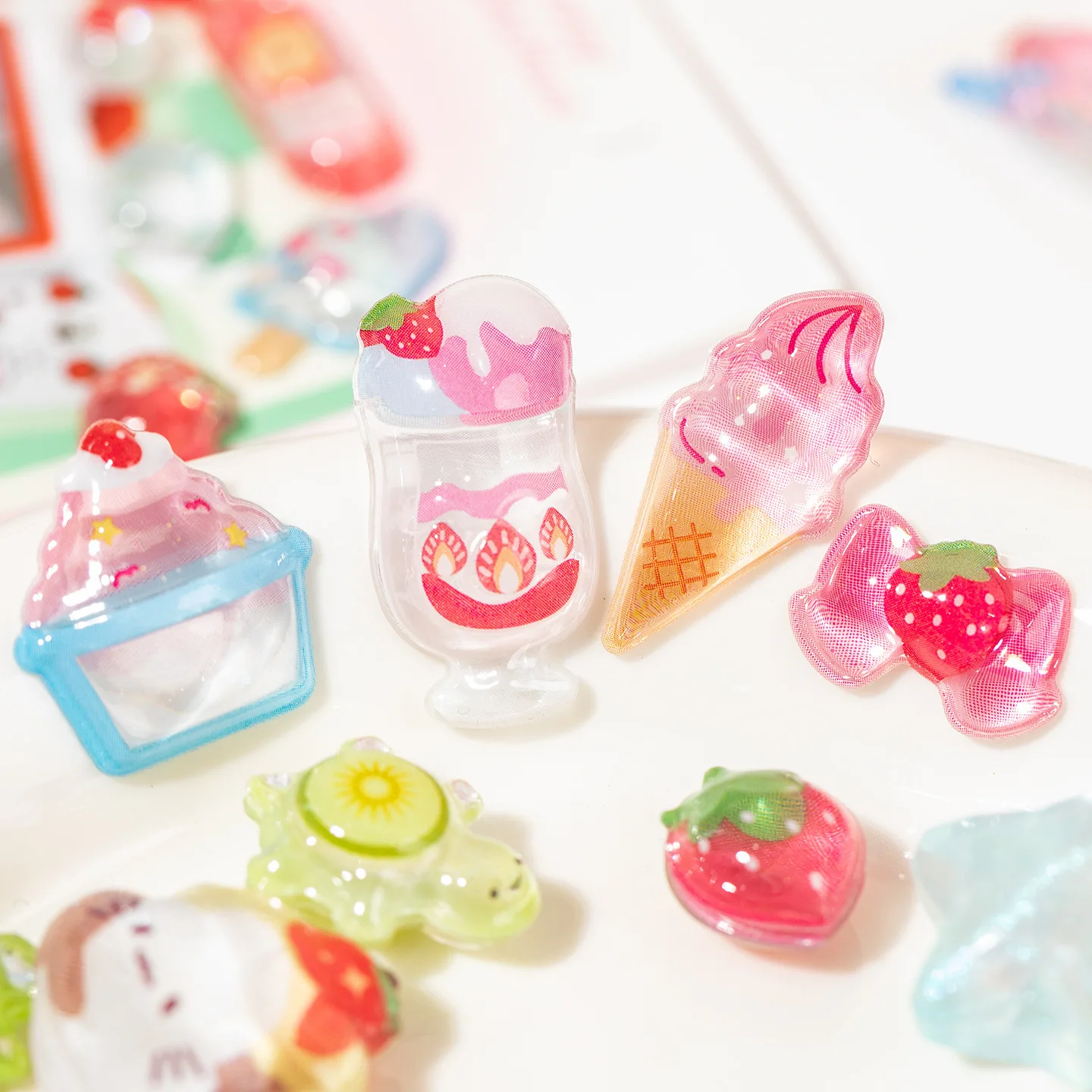 Sweet Candy Party Series 3D pegatina bonita en relieve DIY Notebook funda para teléfono móvil marco de fotos tarjeta de álbum de fotos