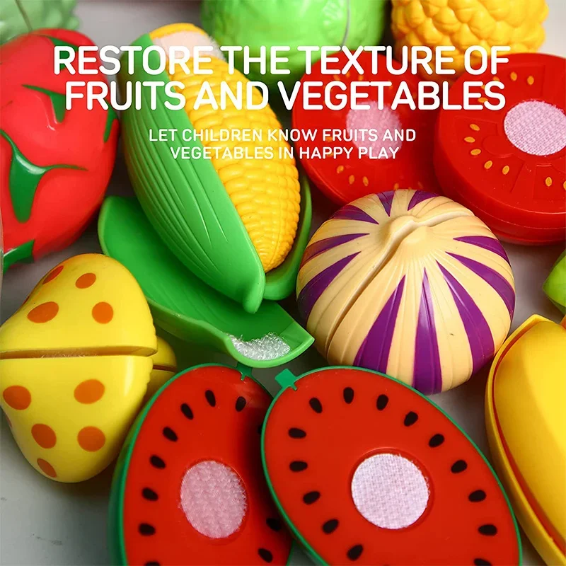 ألعاب فواكه للأطفال، مطبخ عائلي، قطع خضروات، بيتزا، قطع فواكه، مجموعة موسيقى، ألعاب بلاستيكية لحماية البيئة #5