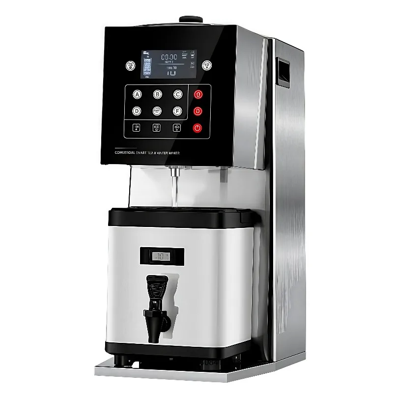 

Intelligent 6-in-1 commercial 220V steel coffee milk tea machine with PLC automatic cup brewing/mixing equipment 1 year warranty