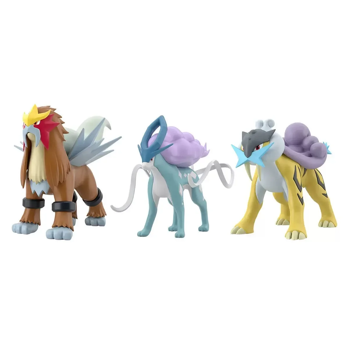 جيب الوحش Suicune Raikou Entei عمل الشكل البلاستيكية نموذج اللعب جامع هدية