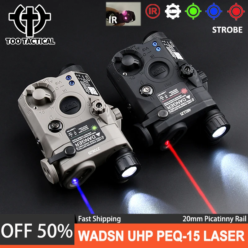 

PEQ-15 Airsoft Tactical Red Blue Green Dot Lasers LA-5C Peq 15 IR Laser Strobe White LED Flashlight Hunting Weapon Scout Light