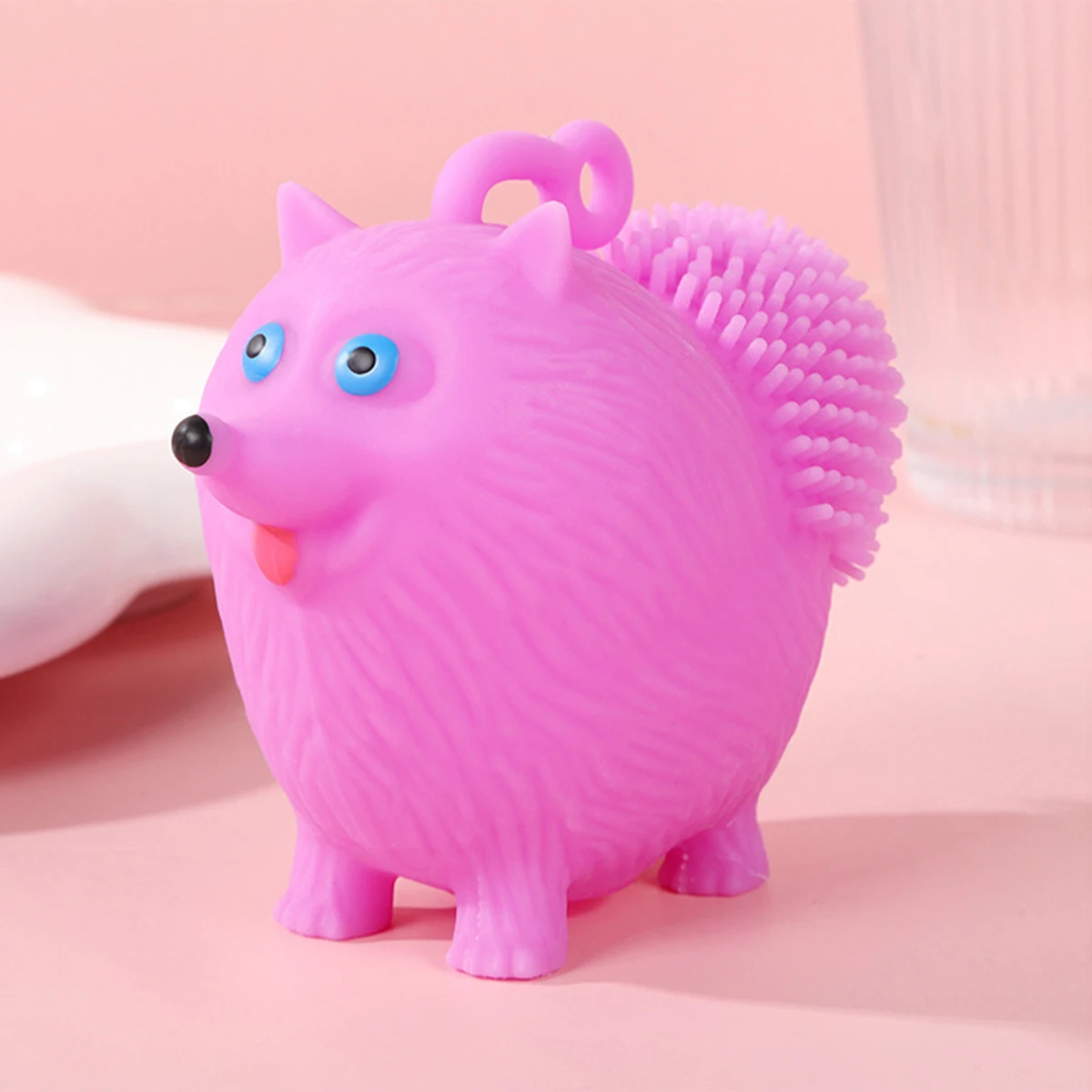 Decompression Squishy Flash Cartoon Little Fox Squeeze Ball Pinch Funny Cute Glowing Animal Furry Ball Sensory Fidget Kids Toy