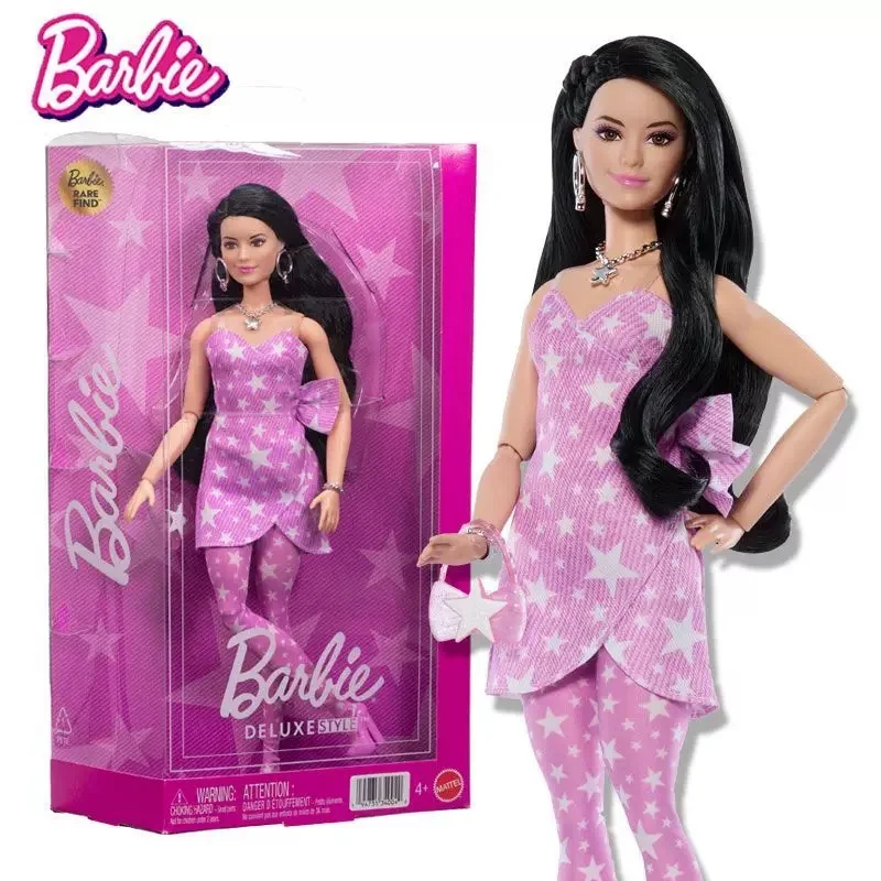 Original Mattel Barbie Deluxe Style Wave 3 Doll for Girls Articulated Joints Toys for Children Birthday Christmas Gifts JJN77