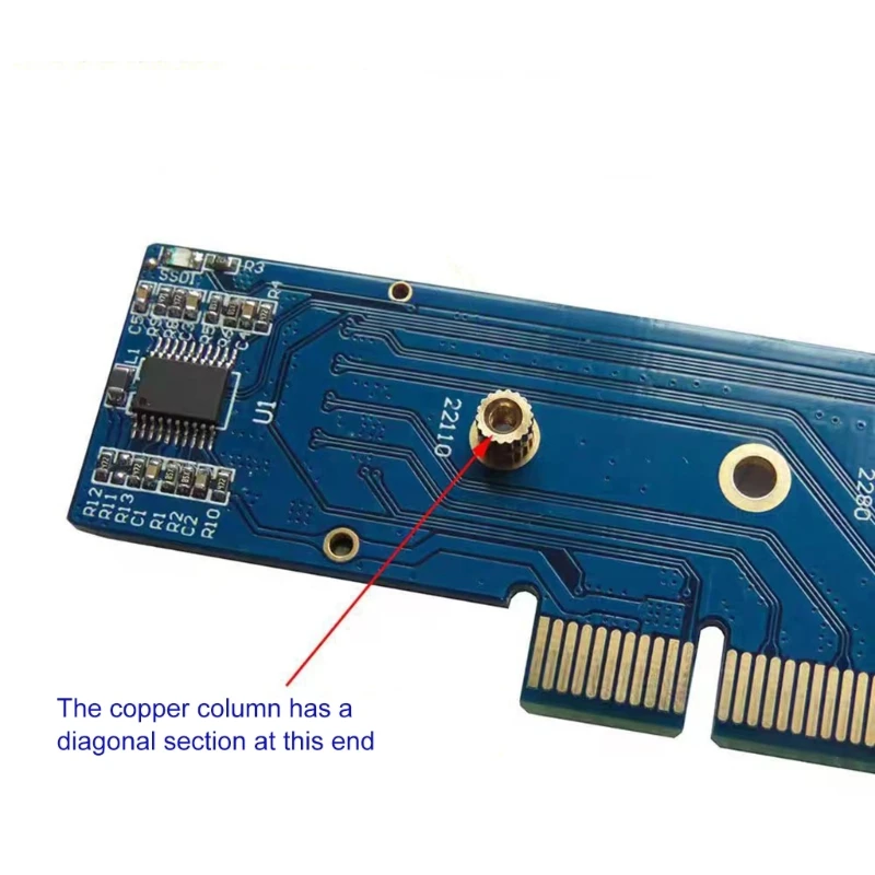 PCIe Adapter Card PCIe3.0 4.0x8 for 1U Chassis to 2 NVMe M.2 NGFF SSD Adapter