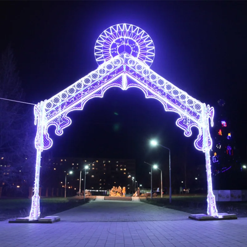 

Custom. Led Sculpture Rope Street Light 3d Street Led Motif Light Train Rope Arch Decoration 3d Outdoor Transparent Lu