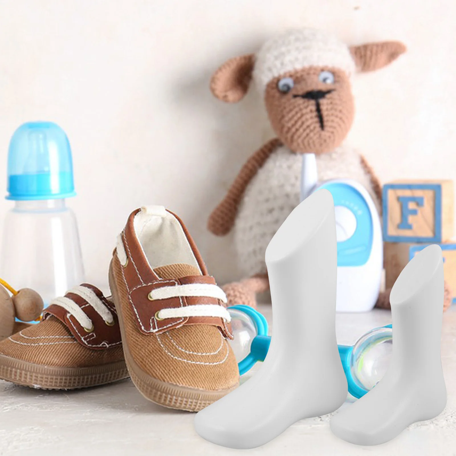 4 قطع عارضة أزياء للأطفال نموذج قدم جورب القدم عرض العفن لعرض الأحذية #3