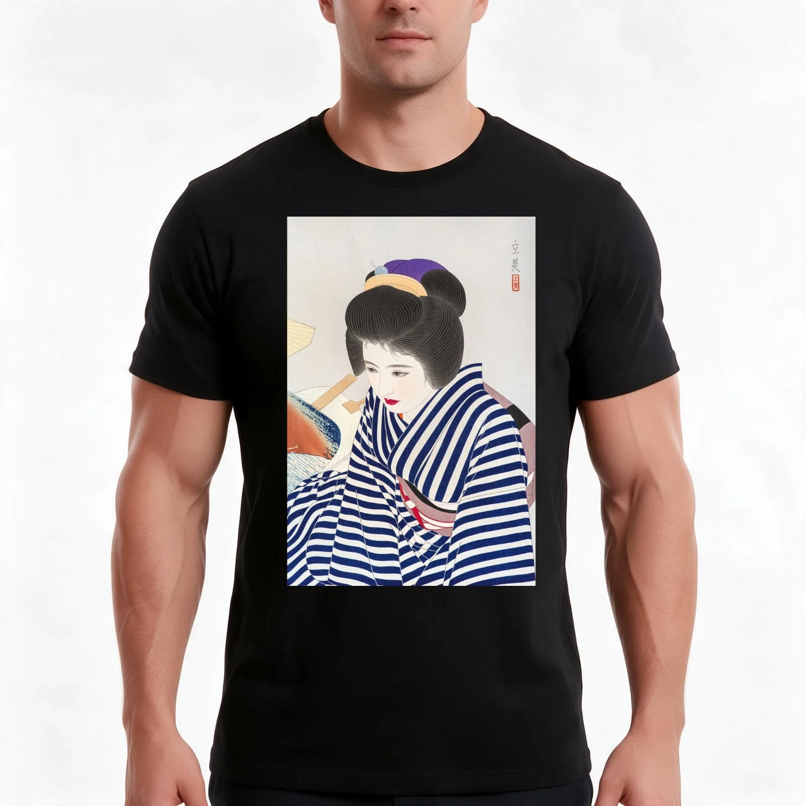 Shimura Tatsumi Five Figures of Modern Beauties T-Shirt, Summer Casual Cotton Tee, Oversized Streetwear Tops, Unisex Men Women