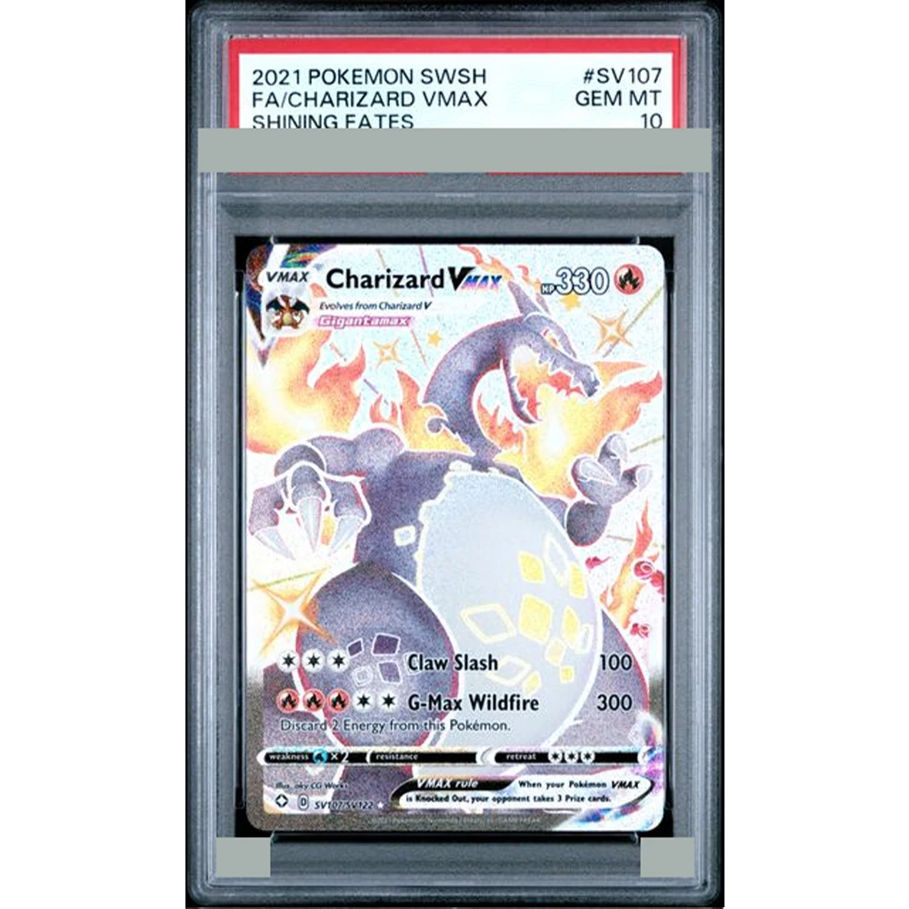 Swsh Fa Charizard Vmax 074/073 Champion's Path Secret 2020 Fai da te Proxy Ptcg Carta da collezione classificata Gemma Mt10 Etichetta olografica regalo