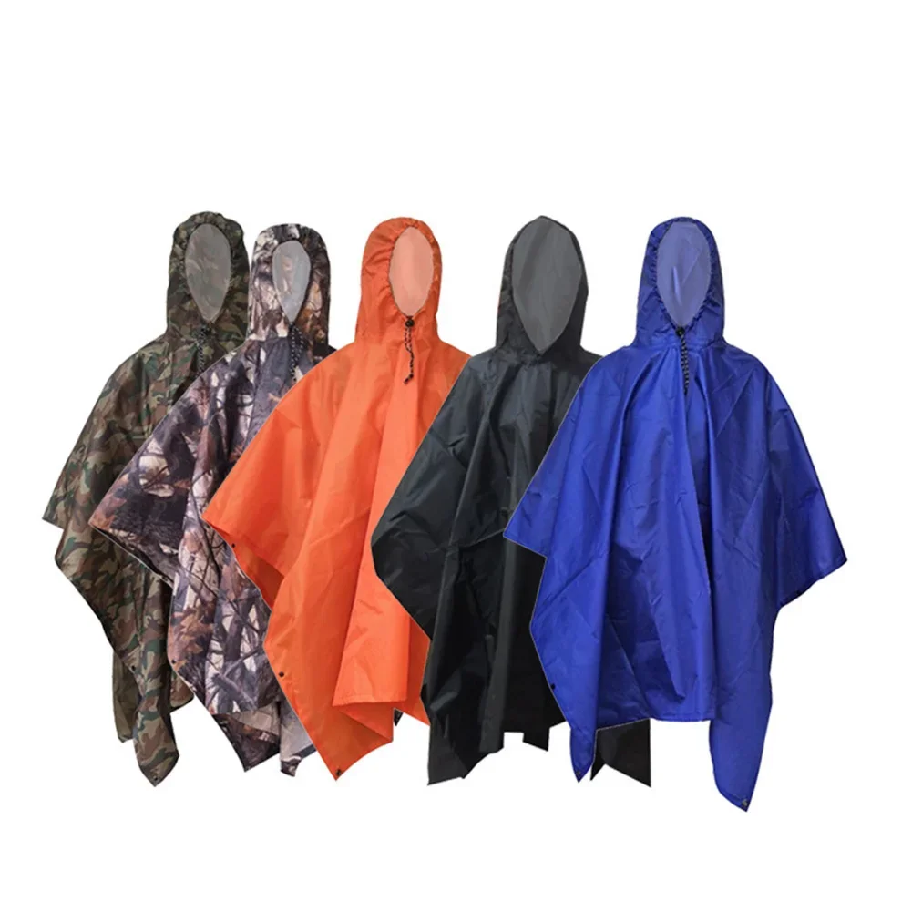 3 in 1 Waterproof Adult Long Raincoat Women Men Rain Coat Jacket Hooded Poncho for Outdoor Hiking Travel Fishing Rainwear Suit