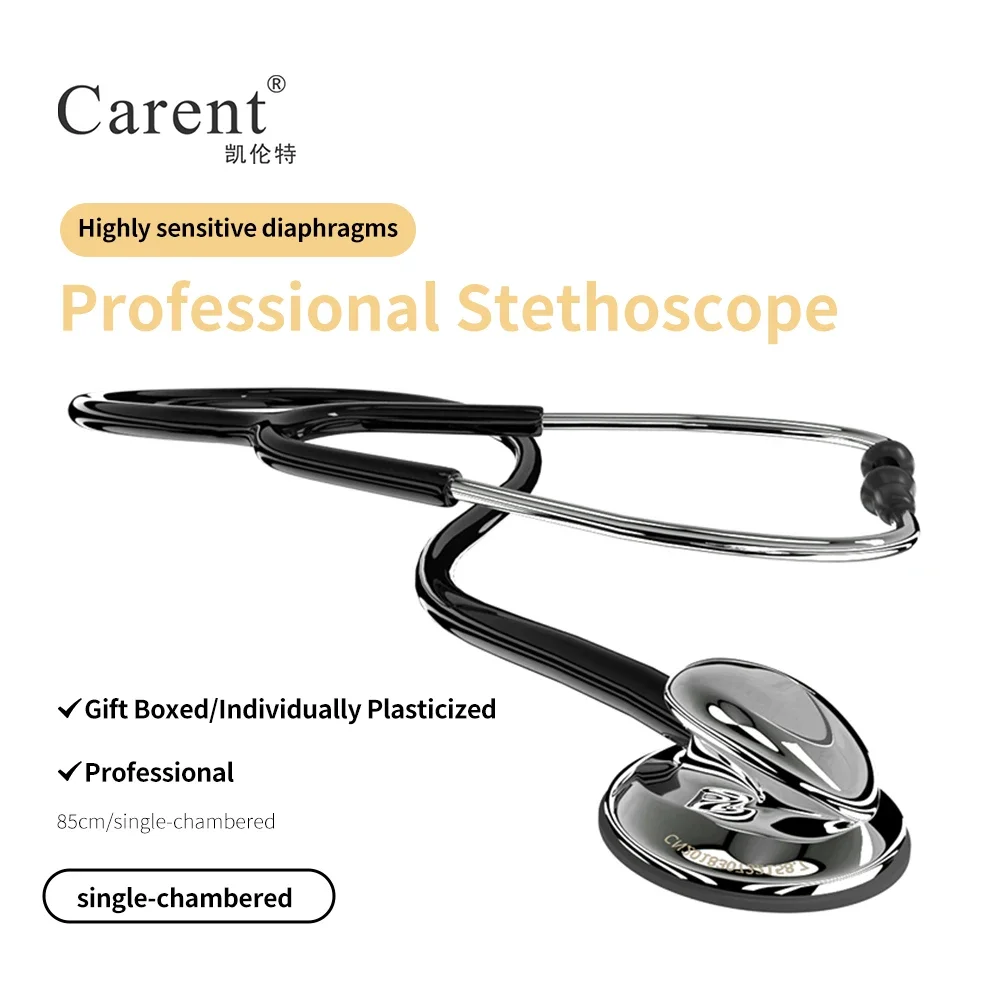 Carent Black Medical Stethoscopes Universal Professional Cardiology Dual Fetal Heart Medical Equipment Health Care