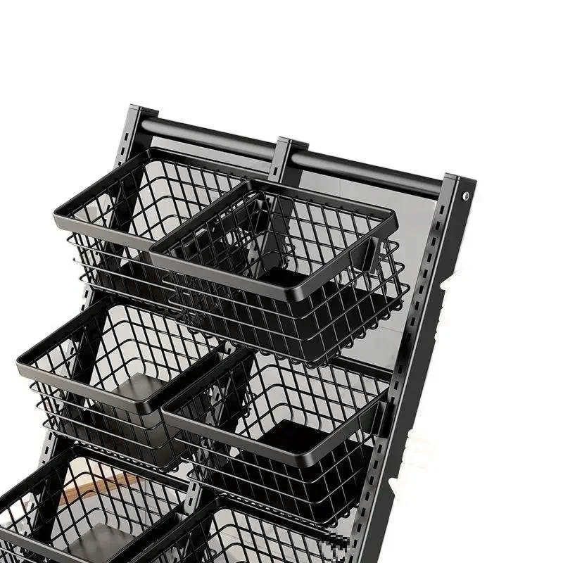 Room vegetable basket rack Floor-to-ceiling household fruit and vegetable storage rack Multifunctional multi-layer