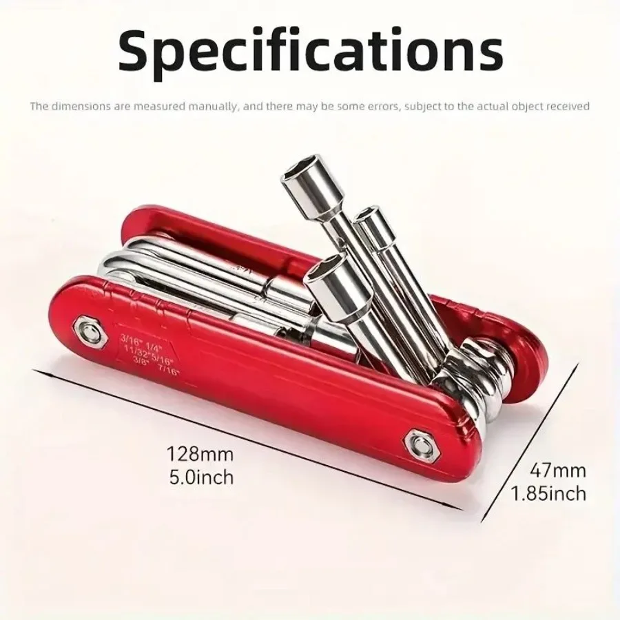 [Clave portátil] Mini llave de tubo hexagonal plegable portátil Acero al cromovanadio Regalo de construcción al aire libre