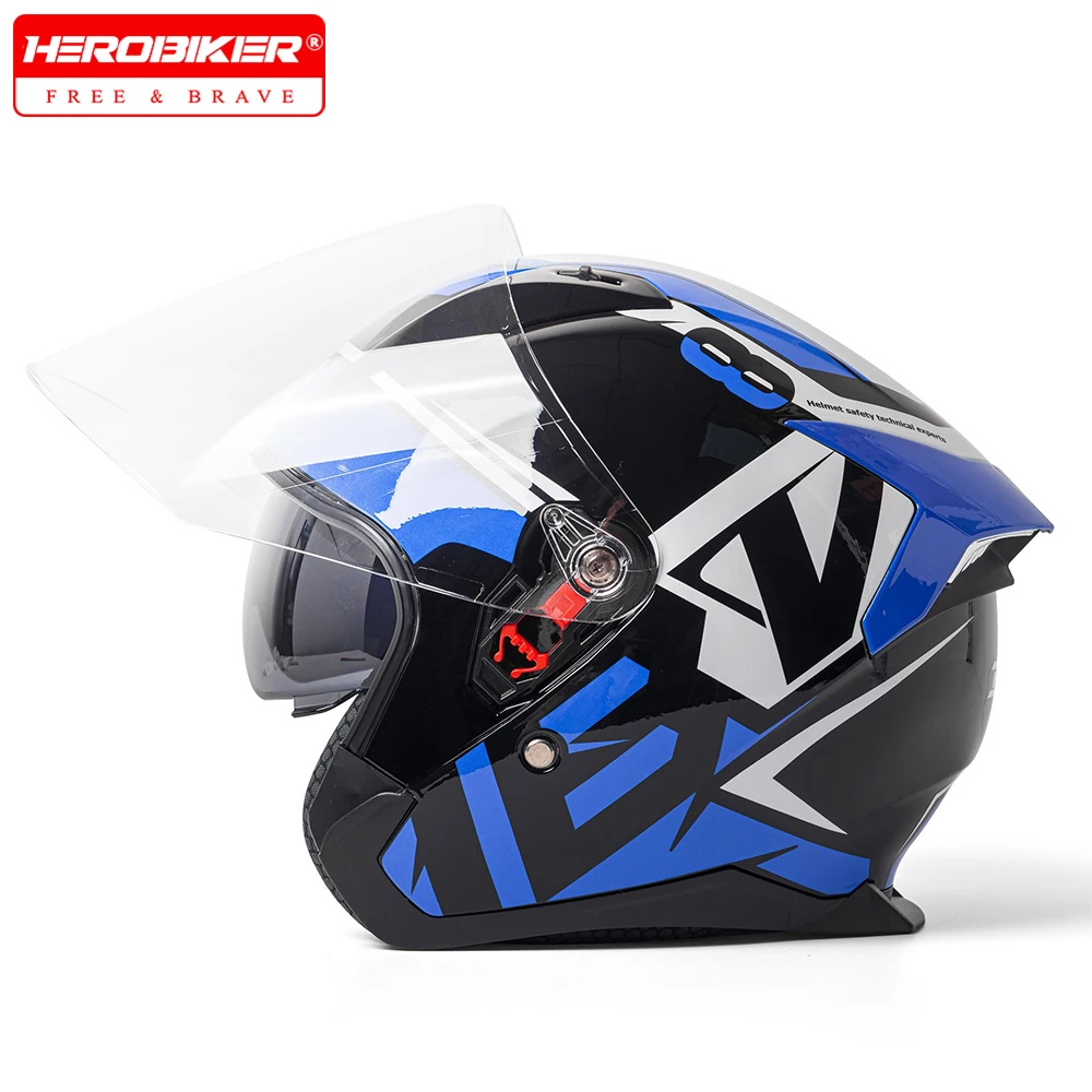 

Open Face Motorcycle Helmet Men Women Motorbike 3/4 Half Helmet Four Seasons Universal Safety Cap Casco Moto DOT Approved