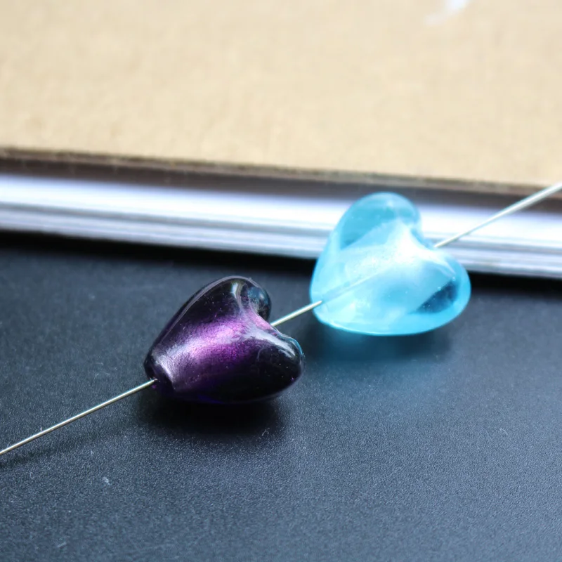 12mm Herzperlen, lampeffektveredelte Glasperlen, rot-rosa Mischung für Schmuckherstellung, Schmuckzubehör, weiße Accessoires, DIY Bijoux – Detail 18