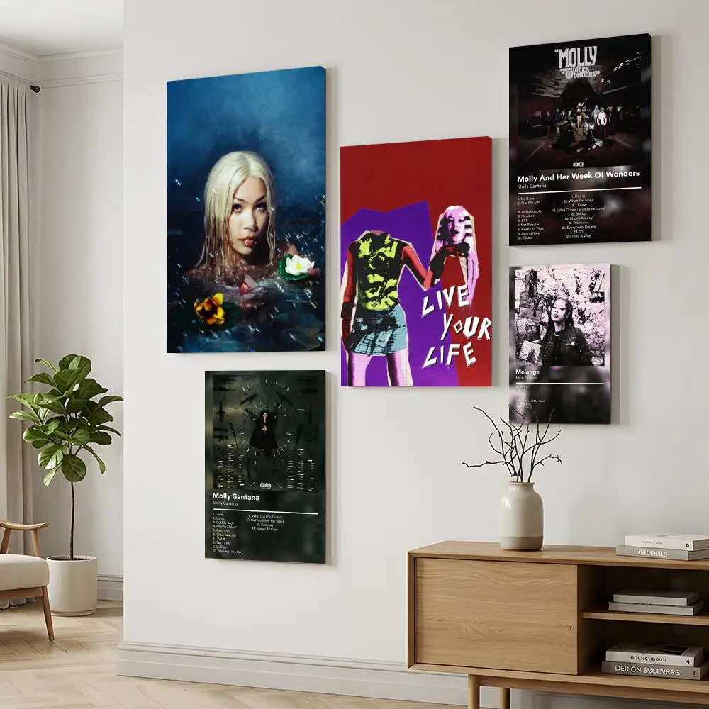 Album M-Molly Santana Framed Wall Painting Canvas Poster Wall Art HD Print Home Decor Room Decoration Artwork Gift Wood Frame