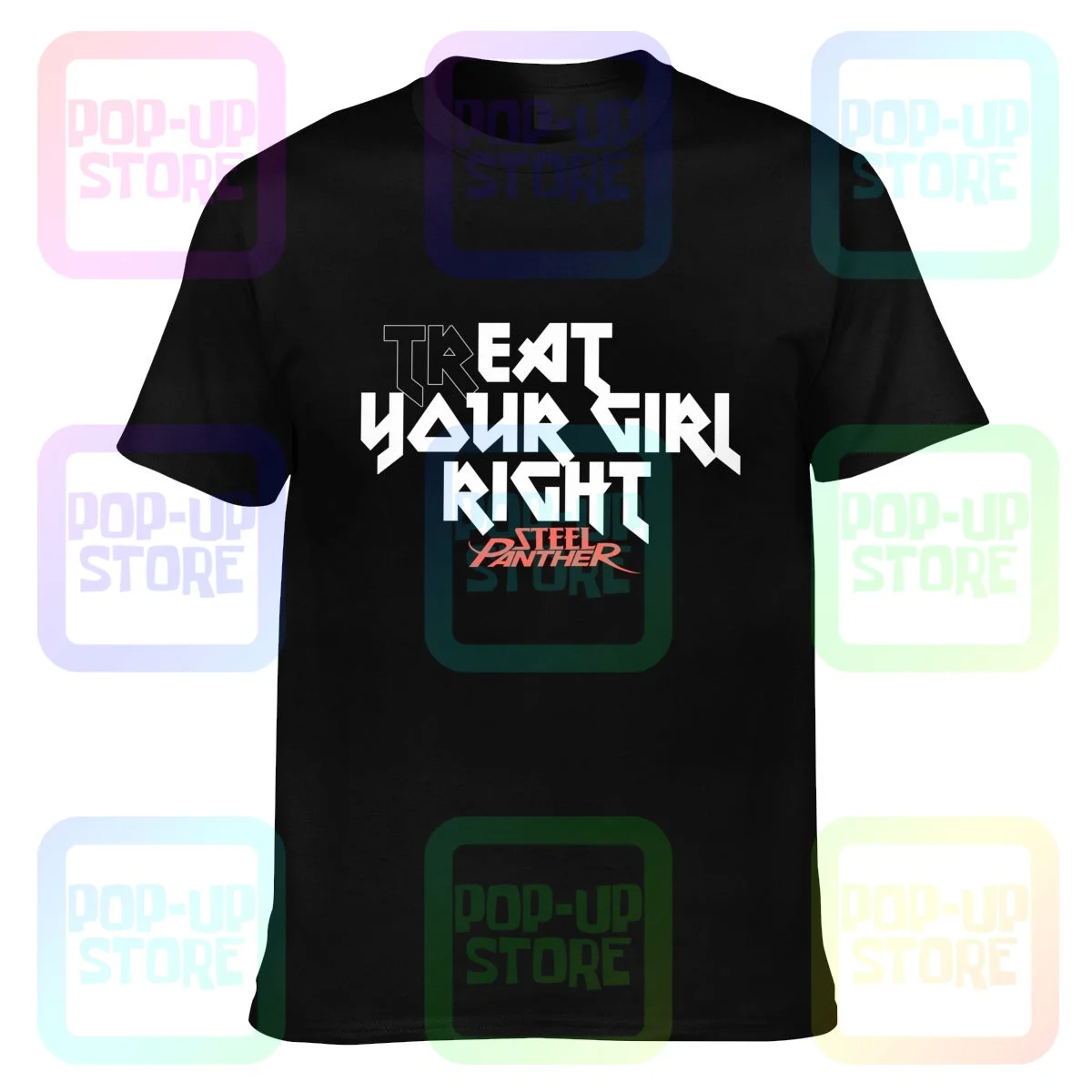 Camiseta con eslogan Steel Panther Tr Eat Your Girl, camiseta suave, ropa de calle de tendencia, novedad