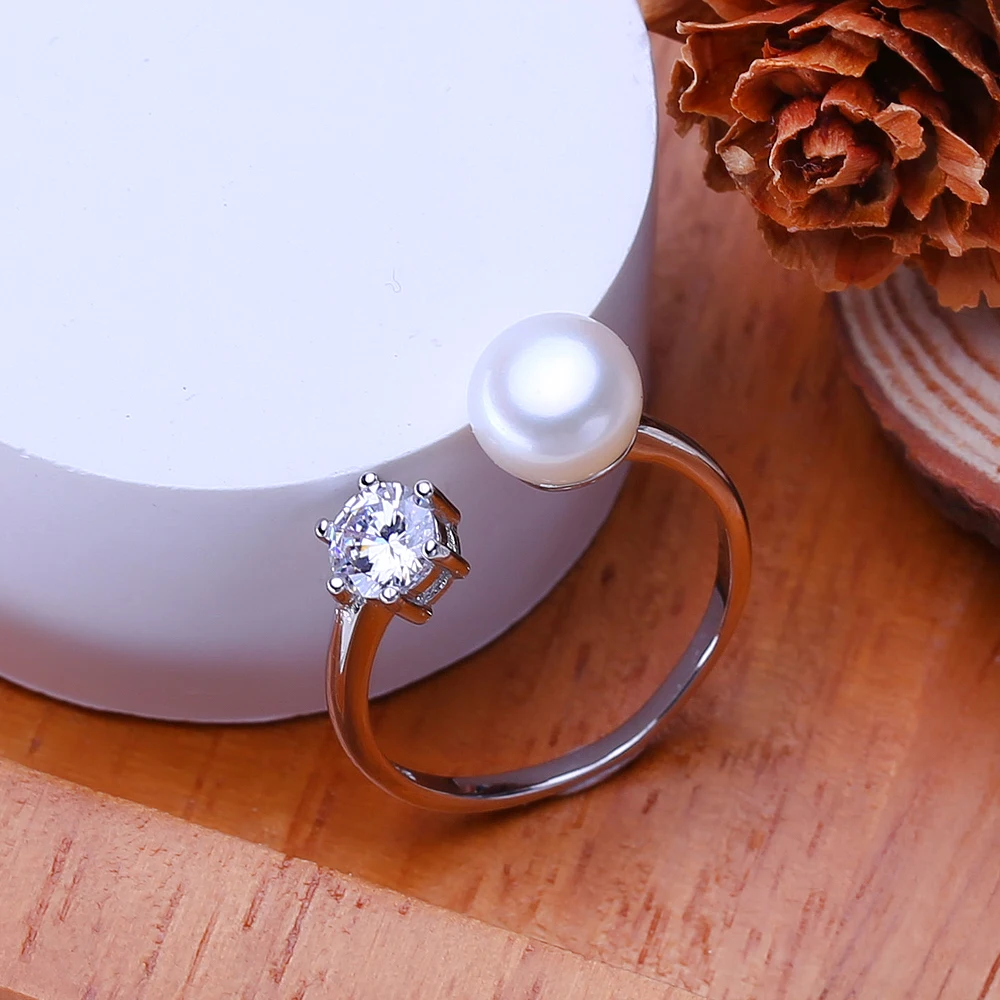 FENASY 925 Sterling Silver Jewelry Sets Freshwater Pearl Necklaces For Women Stud Earrings Crown Pendant Ring Classic Gifts