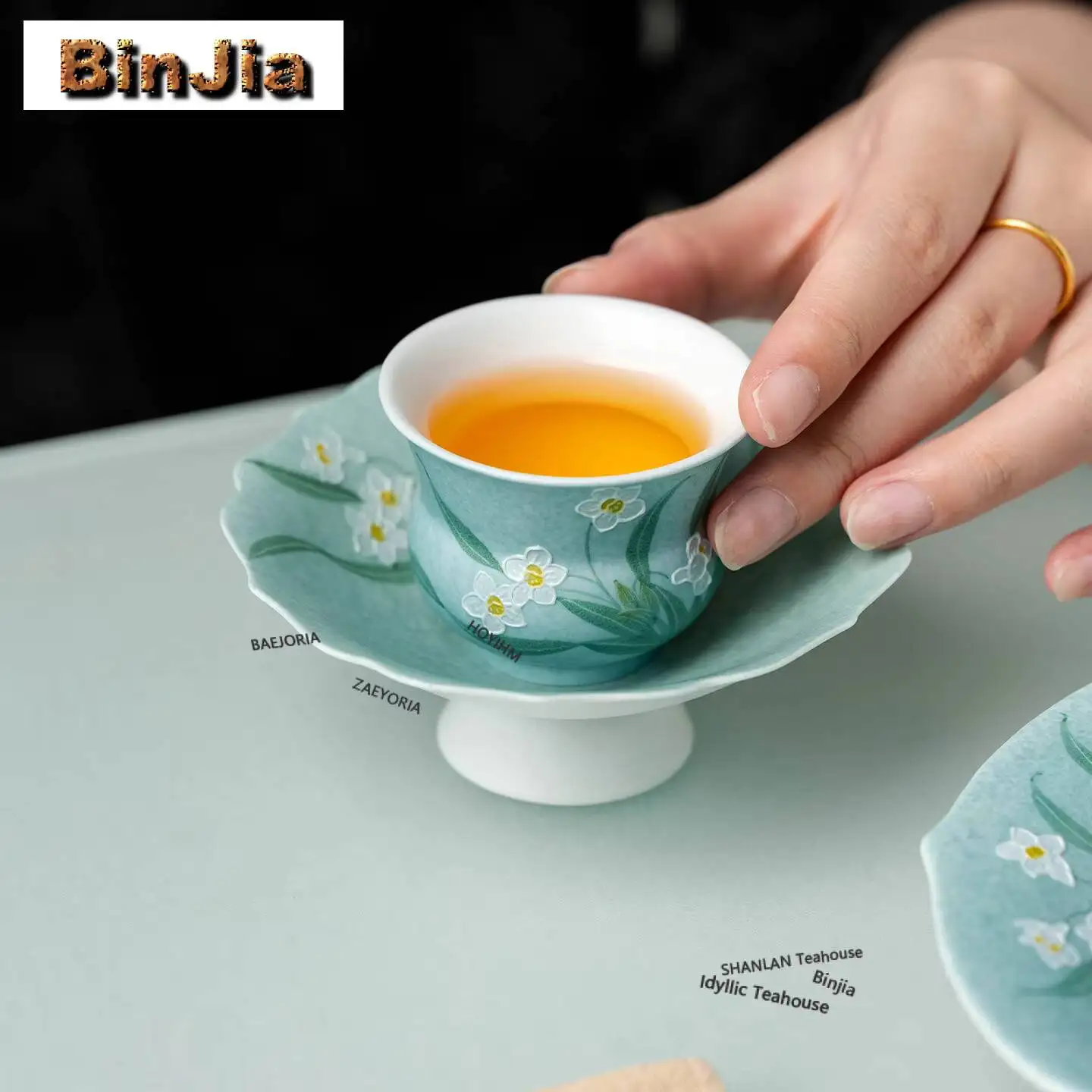 Hand-painted Daffodil Incense Holder Mist Smoking Steamers Incense Burners Aromatherapy Smell Distributor Censer Teaset Craft