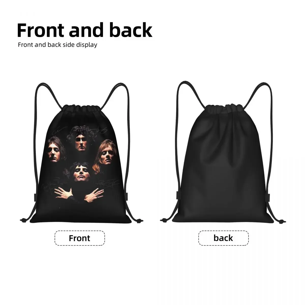 Custom Freddie Mercury Heavy  Drawstring Bag For Training Yoga Backpacks Women Men Rock Band Sports Gym Sackpack