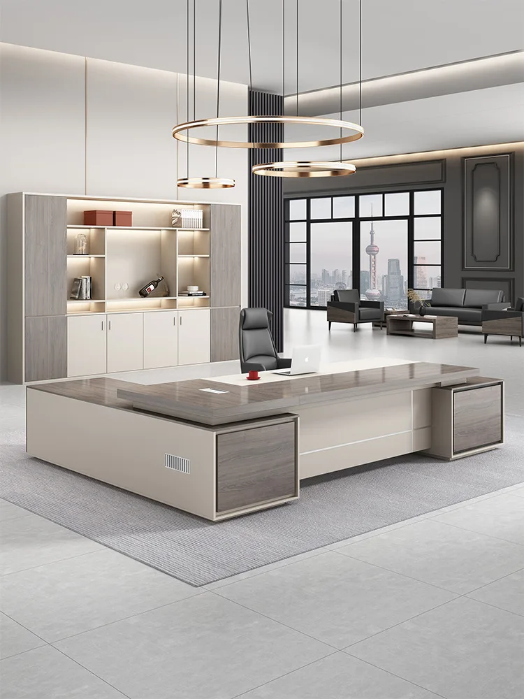 

Письменный стол Boss, простой офисный стол и стул, комбинация света, роскошный менеджер, стол начальника