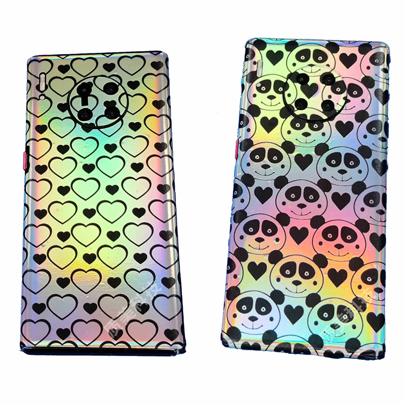 50 Pcs Laser Printing Back Film Sticker Colorful Shinny Mobilephones Back Cover Protective Film for Cutting Machine Decoration