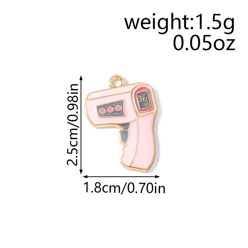 10 Stück 18x25mm Niedliche Emaille-Anhänger in Form von Medizinischen Thermometern für Schmuckherstellung, Halsketten, Ohrringe, Armbänder, DIY-Bastelzubehör – Detail 1