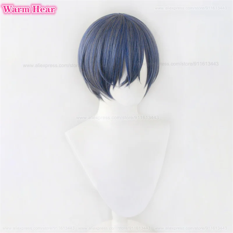 Anime Ciel Phantomhive Cosplay Perruque Unisexe, Bleu, Gris, Cheveux de Degré de Chaleur, Perruques Kuroshitsuji Cosplay, Bonnet Gratuit, 30cm