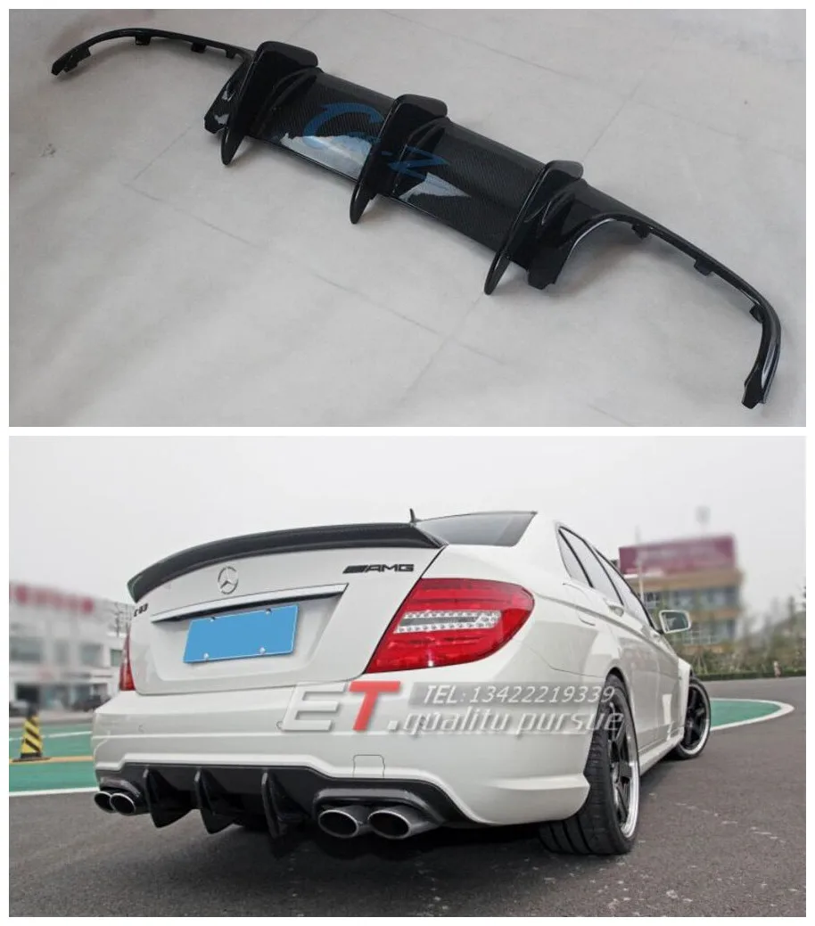 

Carbon Fiber Car Rear Trunk Lip Bumper Diffuser Splitters Fits For Benz W204 C180 C200 C230 C260 C280 C300 C63 C74AMG