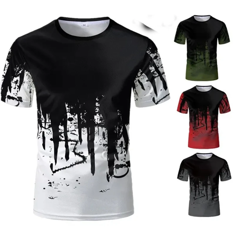 Harajuku Fashion Graphic T Shirts Street Hip Pop White And Black Print Boys Kids y2k Tops Men Clothing Round Neck Unisex T-shirt