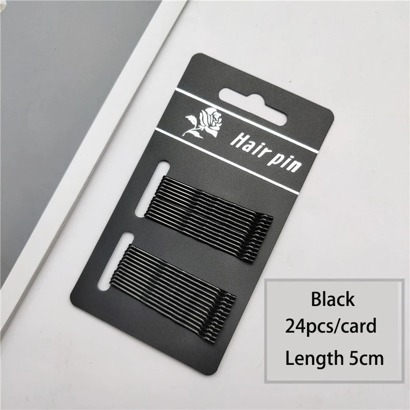 24/50 stücke Schwarz Haarnadeln Für Frauen Haar Clip Dame Bobby Pins Unsichtbare Welle Hairgrip Metall Haarspange Make-Up Pony feste Grips – Detail 2