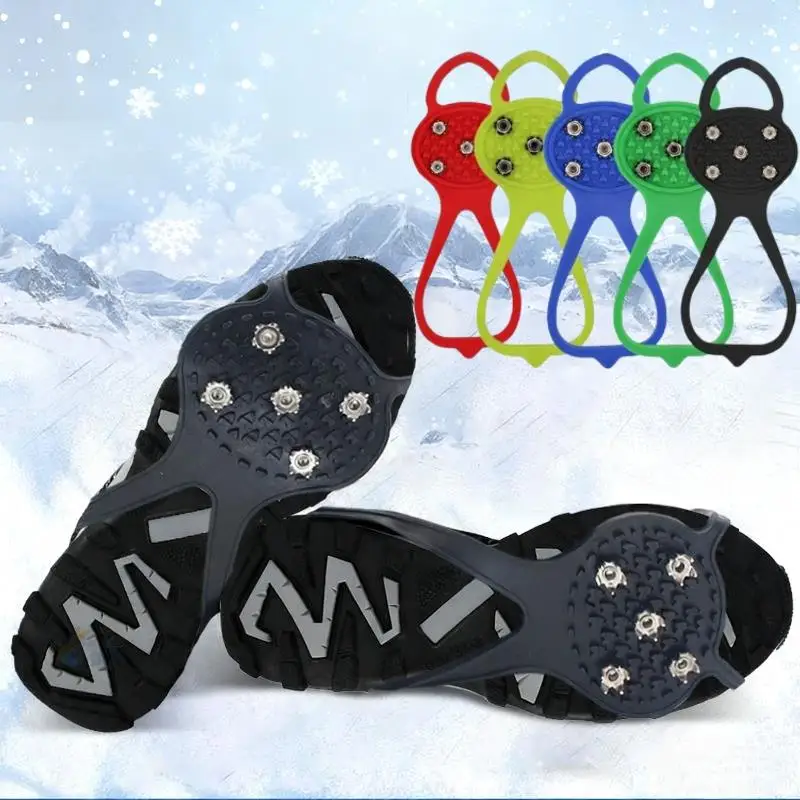 

Outdoor Anti Slip Shoe Spikes Ice Claw Hiking Mountaineering 5 Teeth Ice Claw Winter Boots Sports Shoes Anti Slip Shoe Covers