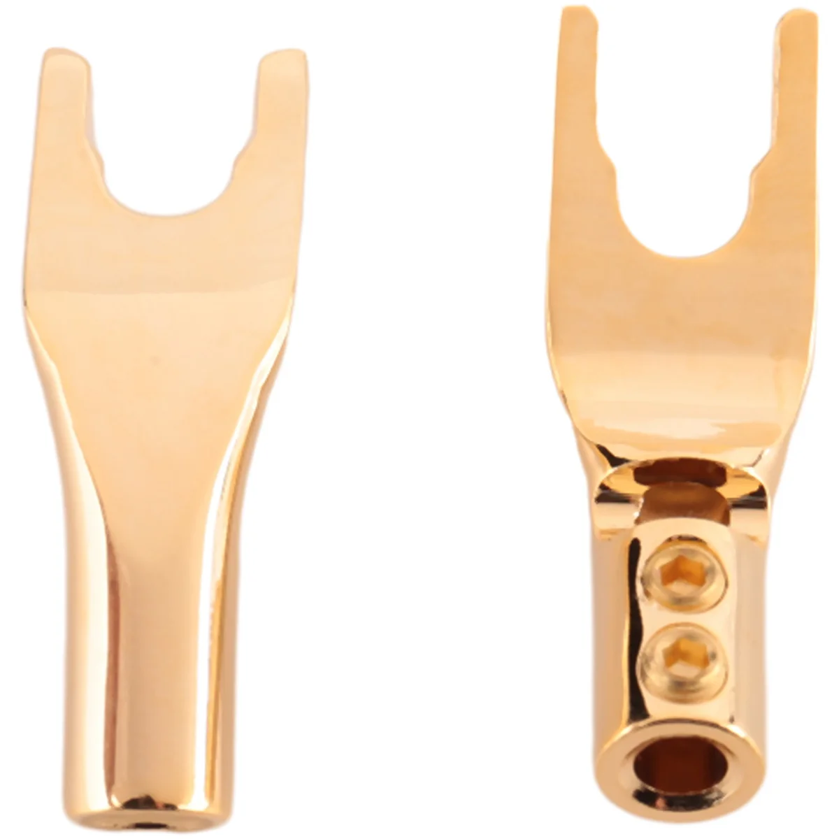 HIFI 바나나 Y 스페이드 U/Y 골드 도금 순수 구리 스크류 포크, HiFi 스피커 스페이드 커넥터 플러그-구리, 8 개