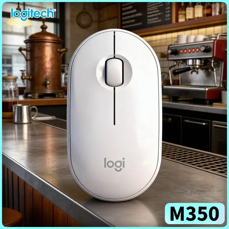 Logitech M350 Silent Pebble Mouse - 90% Less Noise, Dual Connectivity, 1000 DPI, USB Storage, Eco-Conscious User’s Choice