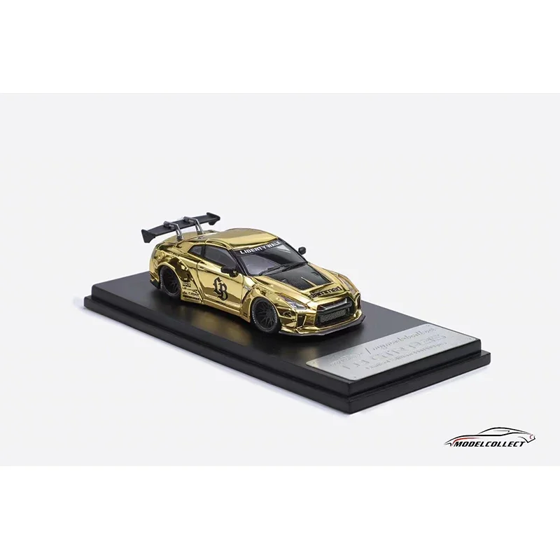 MC 1:64 LBWK GTR R35 Chrome Gold Limit Diecast Diorama Car Model Collection Miniature Toys