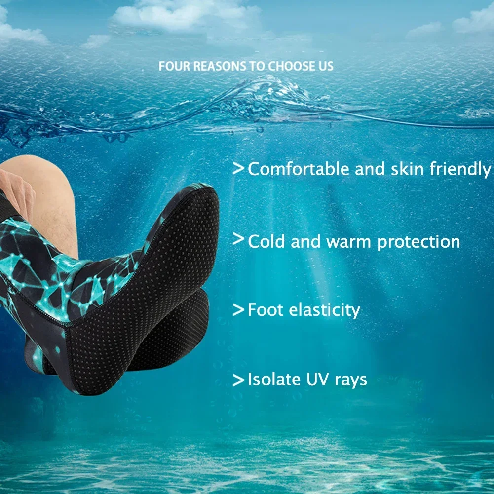 

Swimming Snorkeling Socks Unisex Winter Warm Snorkeling Fin Sock Neoprene Anti Slip Wearable Portable Lightweight for Men Women